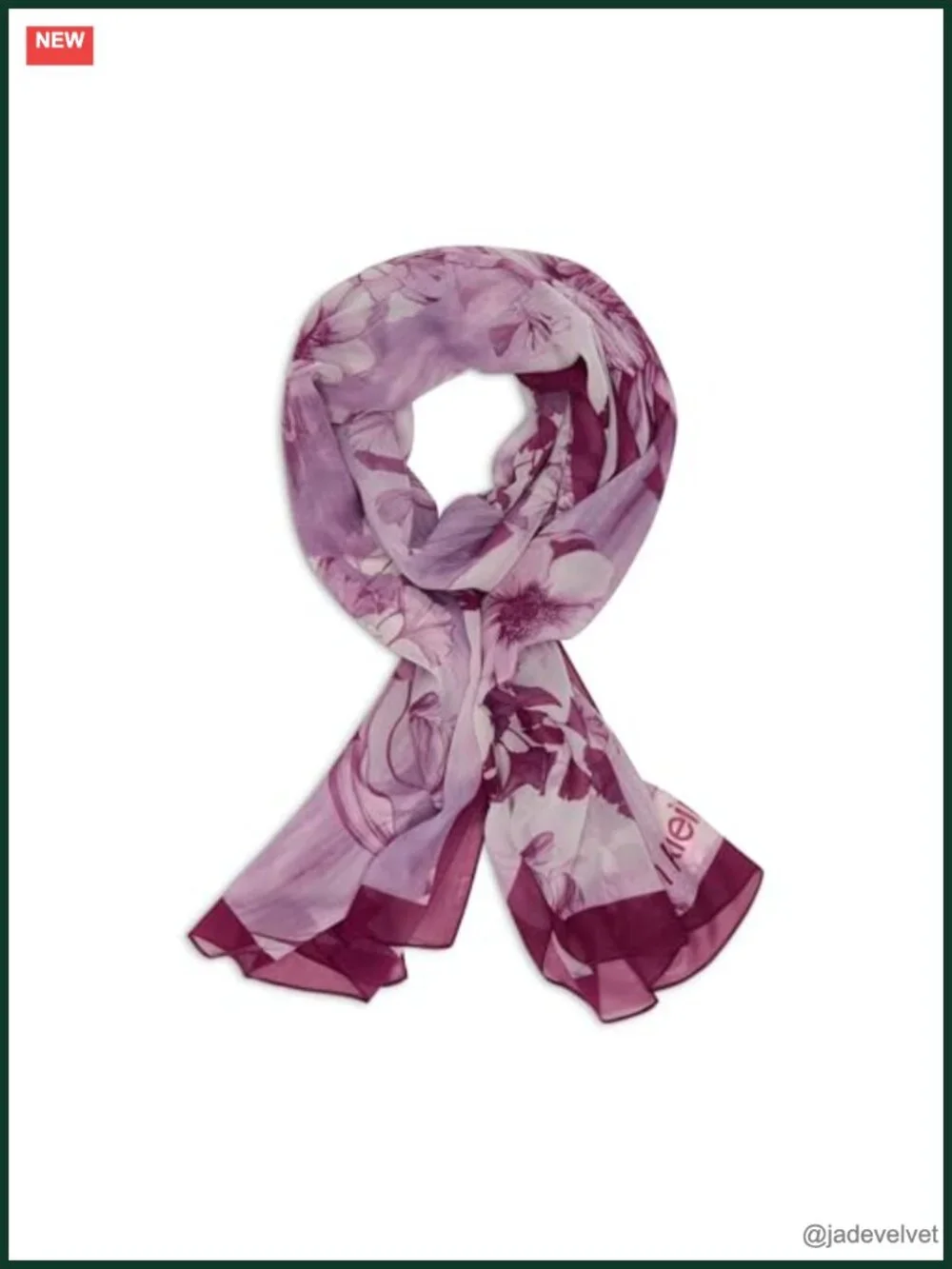 Floral Chiffon Lightweight Scarf - 28x72 Inches